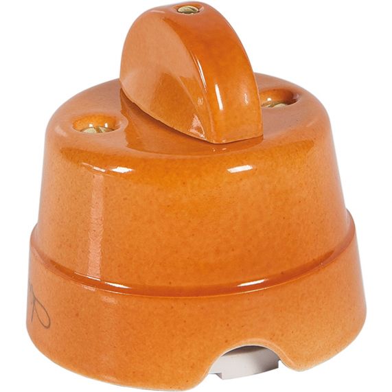 Intrerupator Cap Scara, Ceramica, 10A, 250V, Caramiziu, Country Retro, Fanton, 65x70x70mm