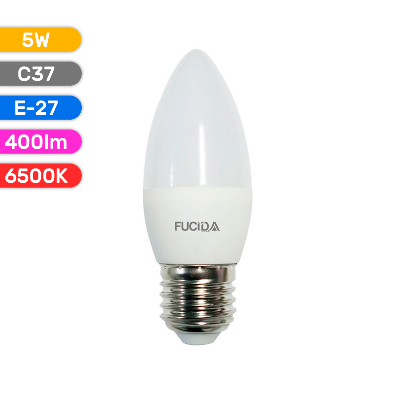 BEC LED C37 5W 400LM 865 6500K E27