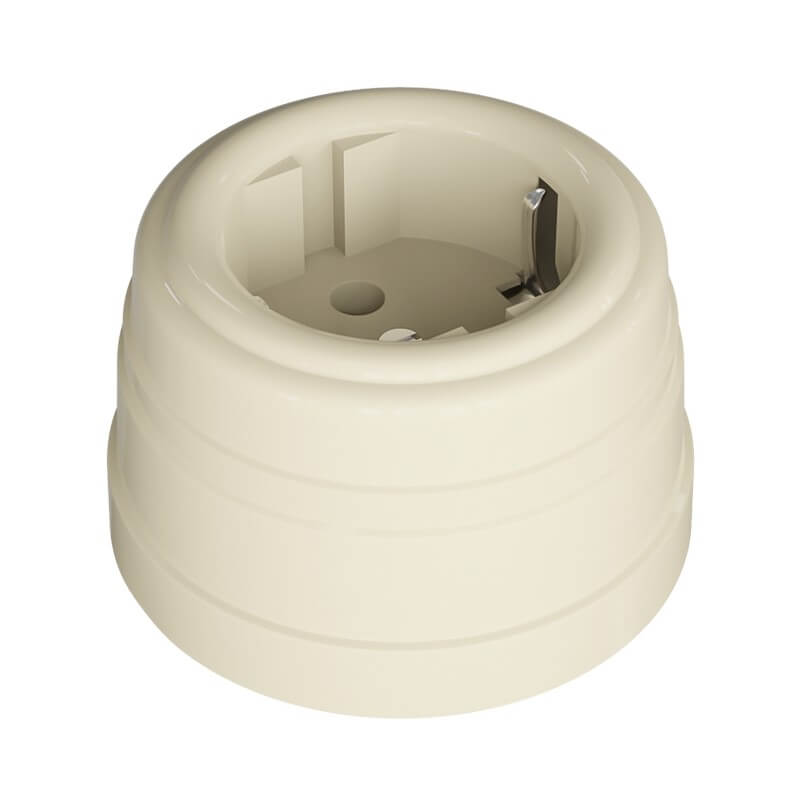 PRIZA RETRO 2P+T 16A IP20 IVORY PLASTIC
