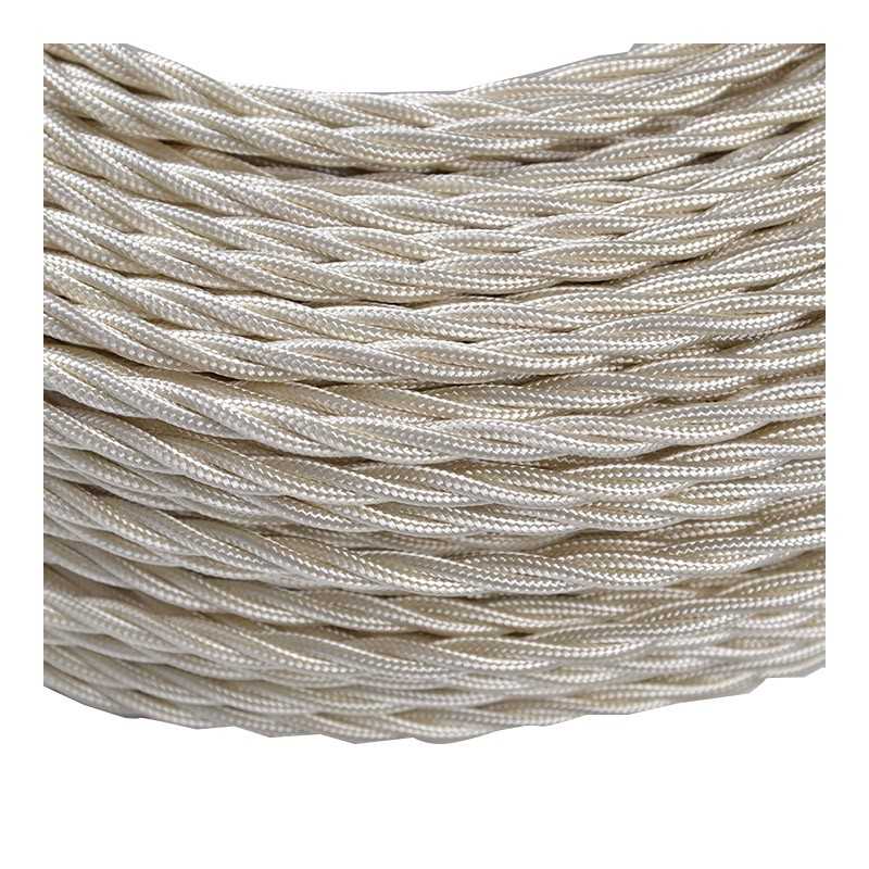 Cablu Textil Impletit Vintage 3 X 1.5 MM, Ivory/Bej, 100M, Linea Country Fanton