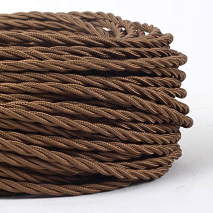 Cablu Textil Impletit Vintage 3 X 1.5 MM, Maro, 100M, Linea Country Fanton