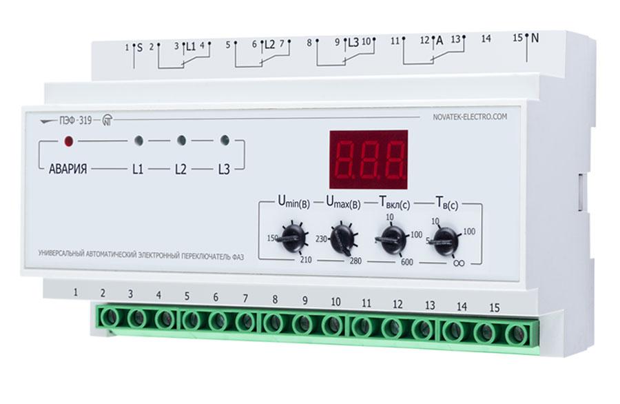 COMUTATOR DE FAZE PEF-319 3 FAZE NOVATEK ELECTRO ПЕРЕКЛЮЧАТЕЛЬ ФАЗ ПЭФ-319