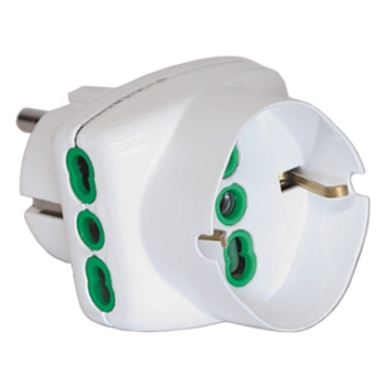Adaptor Triplu Stecher 3 Prize Si Protectie Copii 10/16A 250V 2P+T Alb Fanton