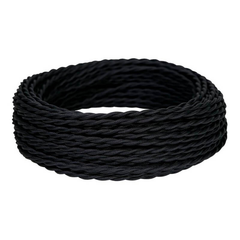 CABLU RETRO ÎMPLETIT 2X2,5MM NEGRU
