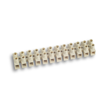Regleta (rigleta), De conexiune, Set de 10 Buc, Izolate Individual, Pentru Cabluri cu Sectiunea Maxima de 2, 5mm², Alba