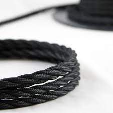 Cablu Textil Impletit Vintage 3 X 1.5 MM, Negru, 100M, Linea Country Fanton