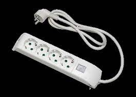 Prelungitor 4 prize, Standart Italian P40 (dual-size) / Schuko, 2P+E, 10/16A, Cablu 7m, 3G1 H05VV-F, Intrerupator LED, Alb, Fanton