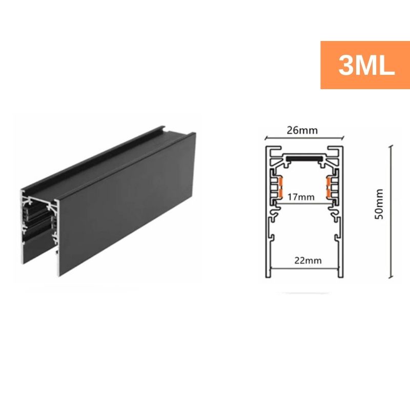 Track sina magnetica aplicata 22mm 3m 48VDC neagra ML