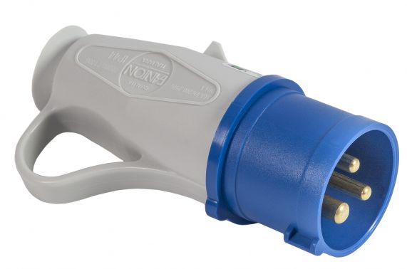 Fisa Portabila Industriala, 2P+E, 16A, 200-250V, 6h, IP44, Fixarea cablului cu suruburi, Culoarea Albastru/Gri, Fanton