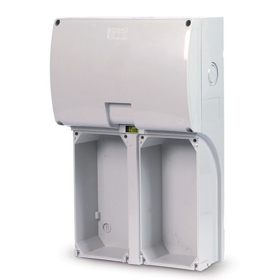Tablou Electric IP65, Neechipat, 2 Spatii Pentru Prize Interblocate Max 14kW, 210x335x110 mm, Fanton