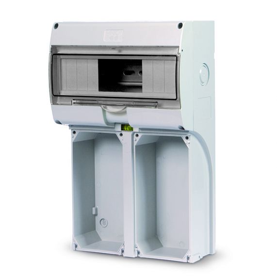 Tablou Electric IP65, Neechipat 10 Module, Sina Din, 2 Spatiu Pentru Prize Interblocate Max 14 kW, Capac din Plastic Transparent, 210x335x110 mm, Fanton