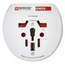 ADAPTOR TRAVEL UNIVERSAL USA, GB/JP/CN/AU 16A EMOS