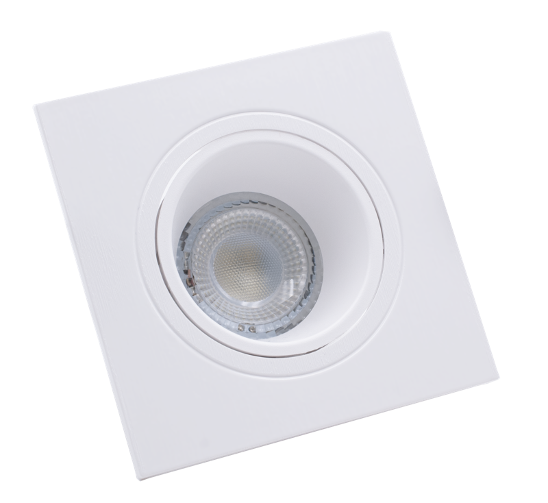 Spot incastrat klik Profonda patrat alb orientabil plastic Ip20 Gu10 Italia