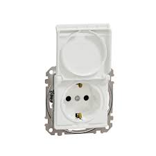 SDD111023 Priza cu obturator si capac Schneider-Electric IP44 sedna 2P+T 16 A 250 V alb